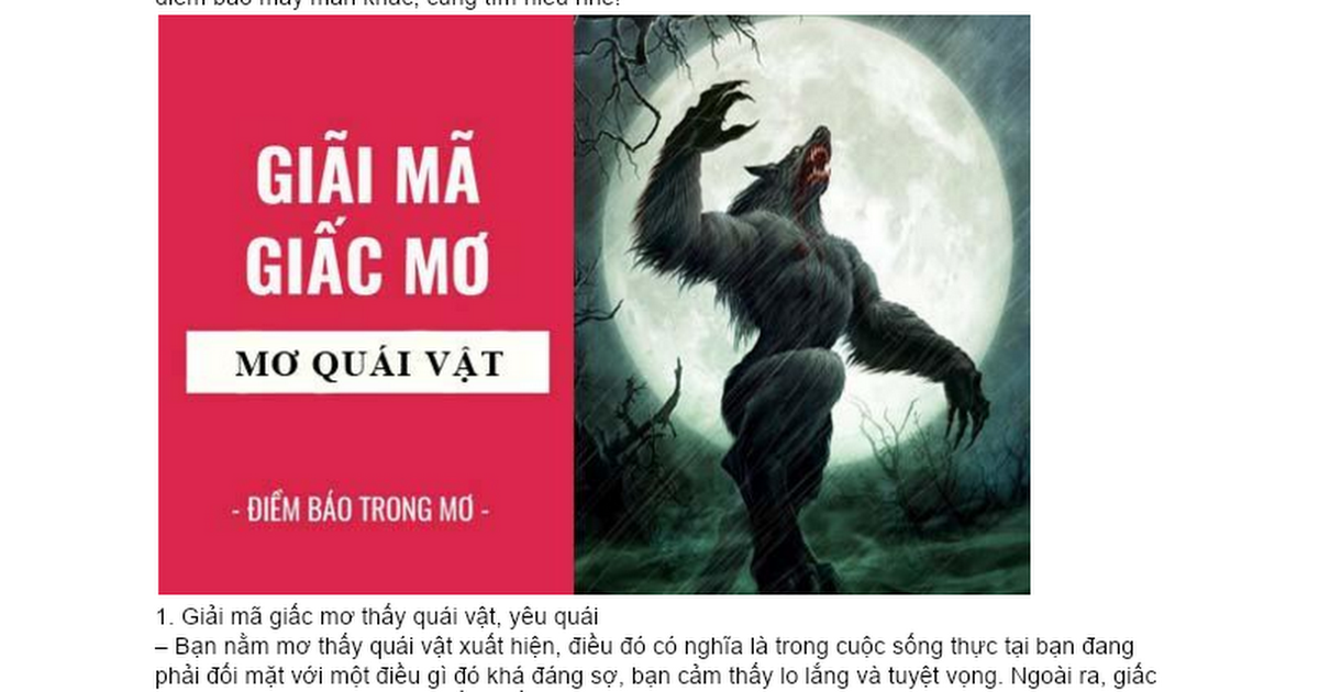 Nằm mơ thấy bị quái vật rượt đuổi