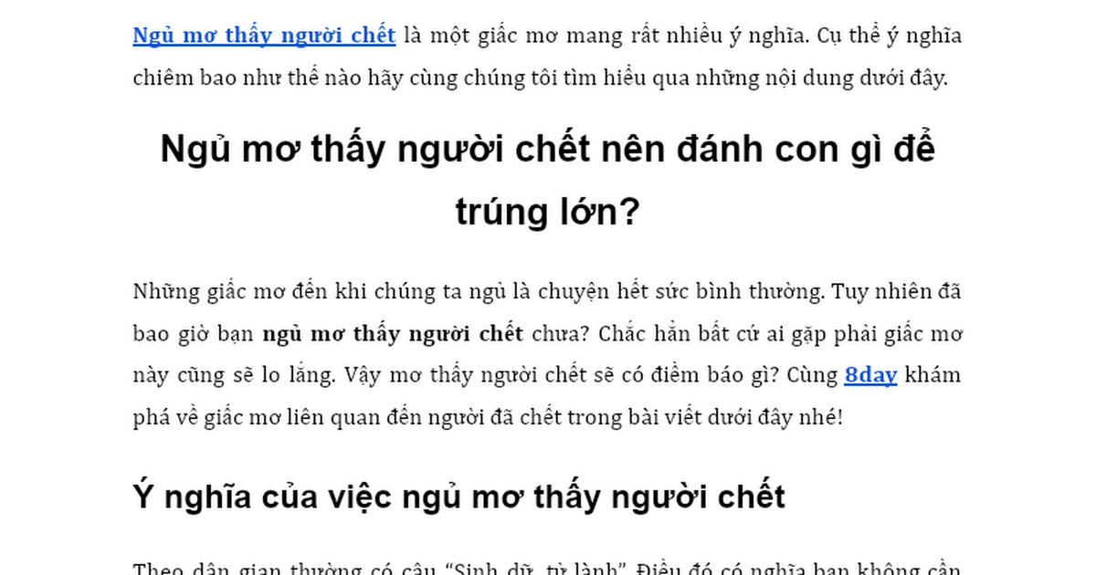 Giải mã giấc mơ thấy người chết đánh con gì