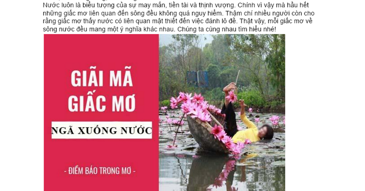 Rơi xuống nước dơ trong giấc mơ